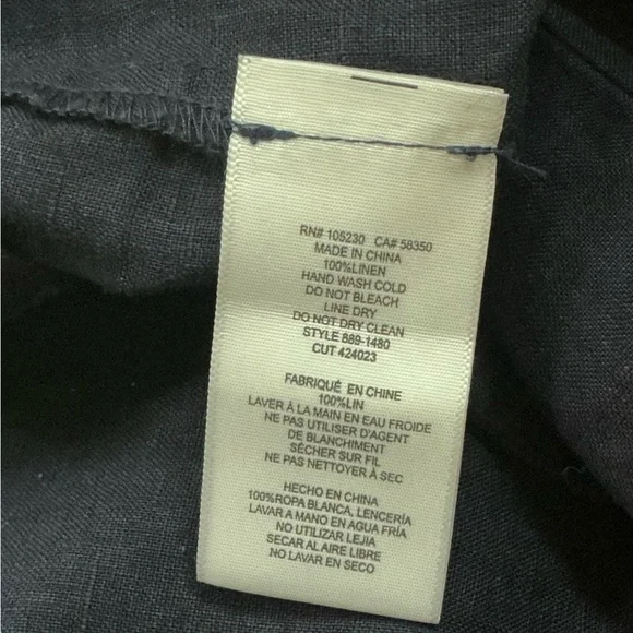 Joie Navy Linen Wide Leg Drawstring Pants 💙 Quiet Luxury, Casual, Vacation, Chic - Picture 6 of 7